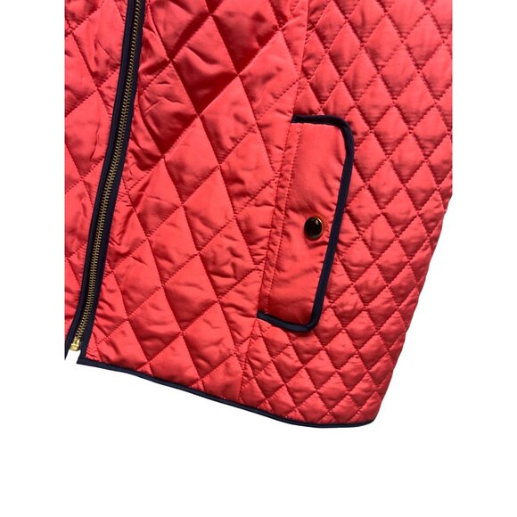 Charter Club Coral and Navy Puffer Full zip Vest - Picture 4 of 8